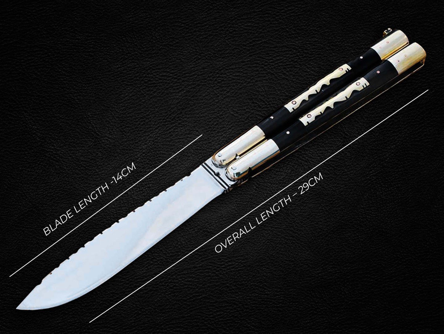 PERSONALIZED MONGOOSE D2 TOOL STEEL ORIGINAL FOLDING KNIFE BRASS WITH KAMAGONG WOOD INSERTS+SHEATH