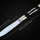 PERSONALIZED MONGOOSE D2 TOOL STEEL ORIGINAL FOLDING KNIFE BRASS WITH KAMAGONG WOOD INSERTS+SHEATH