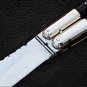 PERSONALIZED MONGOOSE D2 TOOL STEEL ORIGINAL FOLDING KNIFE BRASS WITH KAMAGONG WOOD INSERTS+SHEATH