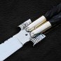 PERSONALIZED MONGOOSE D2 TOOL STEEL ORIGINAL FOLDING KNIFE BRASS WITH KAMAGONG WOOD INSERTS+SHEATH
