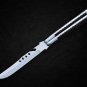 PERSONALIZED MONGOOSE D2 TOOL STEEL ORIGINAL FOLDING KNIFE BRASS WITH KAMAGONG WOOD INSERTS+SHEATH