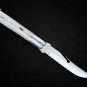 PERSONALIZED D2 TOOL STEEL FOLDING KNIFE STAINLESS STEEL WITH BONE INSERTS WITH LEATHER SHEATH