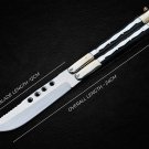PERSONALIZED CUSTOM D2 TOOL STEEL FOLDING KNIFE BRASS WITH KAMGONG WOOD INSERTS WITH LEATHER SHEATH