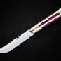 PERSONALIZED D2 TOOL STEEL FOLDING KNIFE BRASS WITH STAINLESS STEEL AND MICARTA INSERTS WITH SHEATH