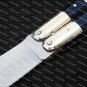 PERSONALIZED D2 TOOL STEEL FOLDING KNIFE BRASS WITH STAINLESS AND KAMAGONG WOOD INSERTS+SHEATH