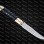 PERSONALIZED HANDMADE D2 TOOL STEEL FOLDING KNIFE BRASS WITH KAMAGONG WOOD INSERTS + LEATHER SHEATH
