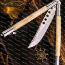 D2 TOOL STEEL FILIPINO BALISONGS BUTTERFLY STAINLESS STEEL BONE INSERTS WORLD CLASS KNIVES