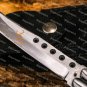 D2 Tool Steel Folding Butterfly Knives Stainless Steel Bone Inserts World Class Knives with Sheath