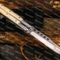 D2 Tool Steel Folding Butterfly Knives Stainless Steel Bone Inserts World Class Knives with Sheath
