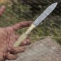 Hand Forged Damascus Steel Camel Bone Handle Pocket Knife With Genuine Cow Sheath