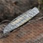 8" Handmade Green Camel Bone Handle Folding Pocket Knife With Engraved Frame Work With Lather Sheath