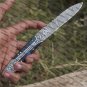 8" Handmade Blue Dollar Sheet Handle Folding Pocket Knife With Engraved Frame Work+ Leather Sheath