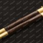 Personalized Handmade High Carbon Steel Folding Butterfly Brass with Ebony Wood Inserts with Sheath