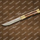 Handmade High Carbon Steel Folding Butterfly Stainless Steel with Rose Wood Inserts with Sheath