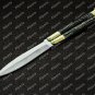 Personalized Custom High Carbon Steel Folding Butterfly Razor Sharp Knife with Rose Wood with Sheath