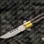 Custom D2 Tool Steel Folding Butterfly Stainless Steel Brass with Walnut Wood Inserts with Sheath
