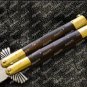 Custom D2 Tool Steel Folding Butterfly Stainless Steel Brass with Walnut Wood Inserts with Sheath