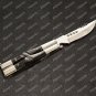 Personalized High Carbon Steel Folding Butterfly Stainless Steel with Ram Horn Inserts with Sheath