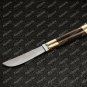 Personalized High Carbon Steel Folding Butterfly Brass with Ebony Wood Inserts with Leather Sheath