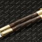 Personalized High Carbon Steel Folding Butterfly Brass with Ebony Wood Inserts with Leather Sheath