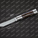 Personalized D2 Tool Steel Folding Butterfly Stainless Steel Ram Horn Inserts with Leather Sheath