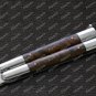 Personalized D2 Tool Steel Folding Butterfly Stainless Steel Ram Horn Inserts with Leather Sheath