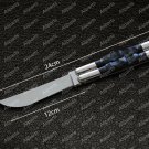 Personalized Custom D2 Tool Steel Folding Butterfly Stainless Steel Bone Inserts with Leather Sheath