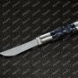 Personalized Custom D2 Tool Steel Folding Butterfly Stainless Steel Bone Inserts with Leather Sheath
