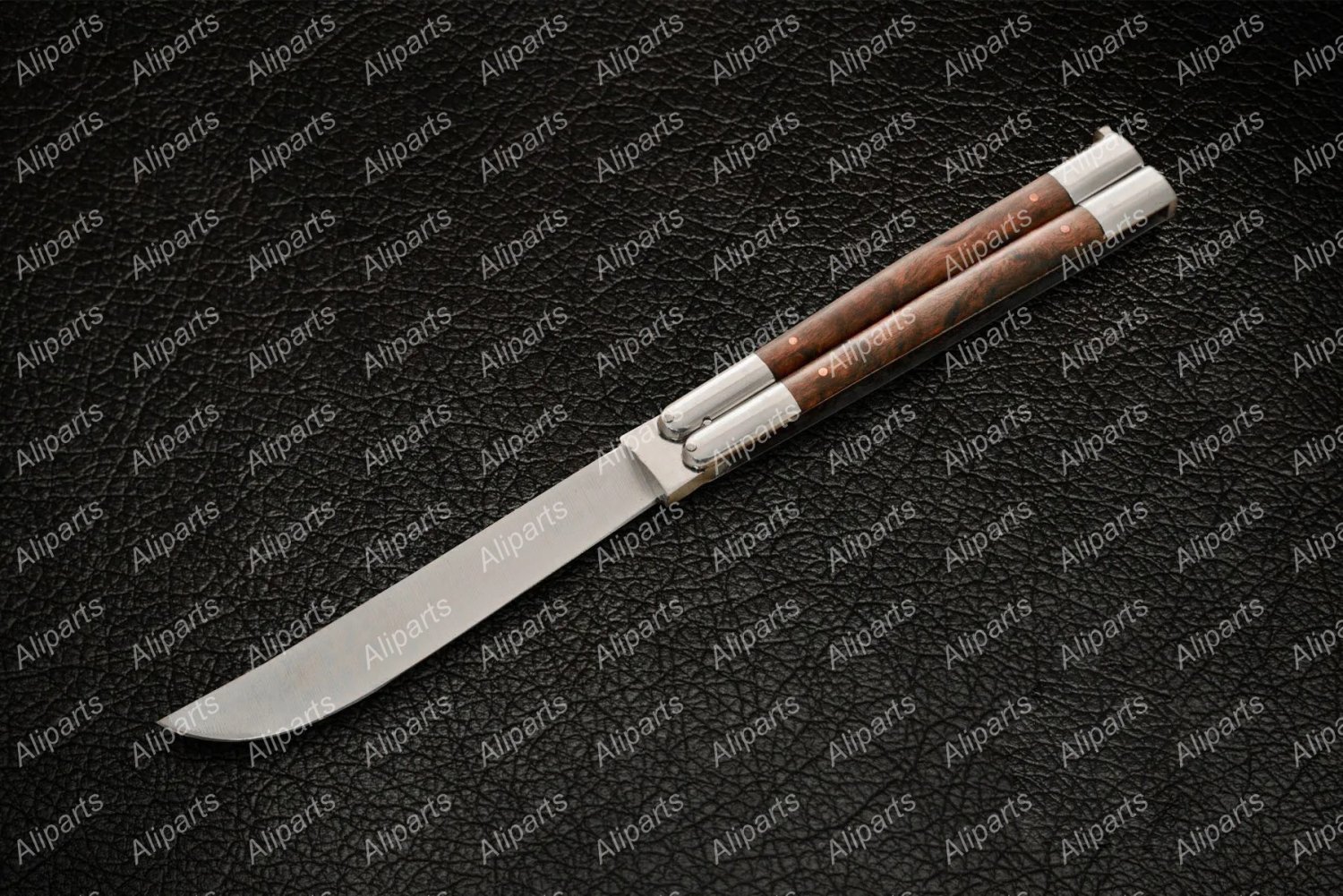 Personalized Custom D2 Tool Steel Folding Butterfly Stainless Steel Ram Horn Inserts with Sheath