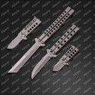 Personalized Lots of 4 High Carbon Folding Butterfly Trainer Practice Knife World Class Knivessheath