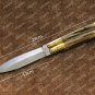 Personalized D2 Tool Steel Folding Butterfly Stainless Steel Brass with Bone Inserts +Leather Sheath