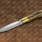 Personalized D2 Tool Steel Folding Butterfly Stainless Steel Brass with Bone Inserts +Leather Sheath