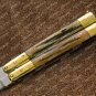 Personalized D2 Tool Steel Folding Butterfly Stainless Steel Brass with Bone Inserts +Leather Sheath