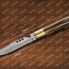 Personalized D2 tool steel Folding butterfly Stainless Steel bone Inserts With Leather Sheath