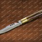 Personalized D2 tool steel Folding butterfly Stainless Steel bone Inserts With Leather Sheath