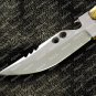 Personalized D2 tool steel Folding butterfly Stainless Steel buffalo horn Insert with Leather Sheath
