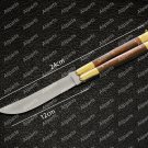 High Carbon Steel Folding Butterfly Stainless Steel High Grains Rose Wood Inserts + Leather Sheath