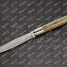 Personalized D2 Tool Steel Folding Butterfly Stainless Steel Bone Inserts World Class Knives +Sheath