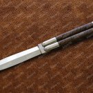 Personalized D2 Tool Steel Folding Butterfly Stainless Steel Walnut Burl Wood Inserts Knives+ Sheath