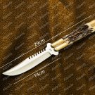 Personalized D2 Tool Steel Folding Butterfly Stainless Steel Brass with Philippine Deer Horn Inserts