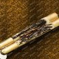 Personalized D2 Tool Steel Folding Butterfly Stainless Steel Brass with Philippine Deer Horn Inserts
