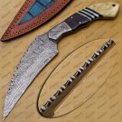 Customize Handmade Damascus Kukri Knife Kukri/ Khukuri Knife Anniversary Gift with Leather Sheath
