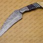 Customize Handmade Damascus Kukri Knife Kukri/ Khukuri Knife Anniversary Gift with Leather Sheath