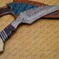 Customize Handmade Damascus Kukri Knife Kukri/ Khukuri Knife Anniversary Gift with Leather Sheath
