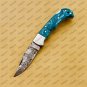 Customize Damascus Pocket Folding Knife Groomsmen Gifts Anniversary Gift Authentic with Sharping Rod