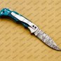 Customize Damascus Pocket Folding Knife Groomsmen Gifts Anniversary Gift Authentic with Sharping Rod