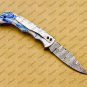 Customize Damascus Pocket Folding Knife Groomsmen Gifts Anniversary Gift Authentic with Sharping Rod