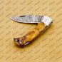 Customize Damascus Pocket Folding Knife Groomsmen Gifts Anniversary Gift Authentic with Sharping Rod