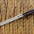 Custom Handmade 440c Original Folding Butterfly Knife Stainless + Kamagong Wood Inserts + Sheath