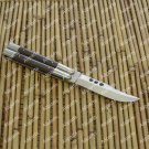 Custom Handmade Original Folding Butterfly Knife Stainless Steel With Bone Inserts + Sheath